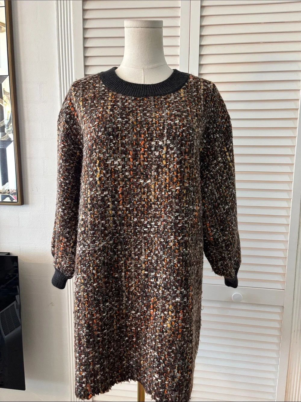 Dolce & Gabbana Gray Multi Tweed Knit Sweater mini dress, US6